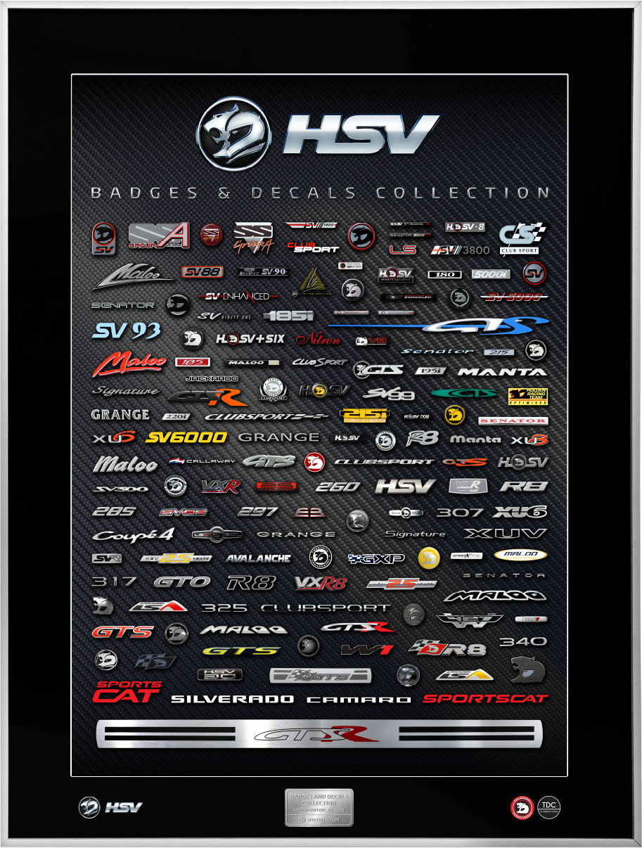 (PRE ORDER) Framed Limited Edition HSV Badge Poster