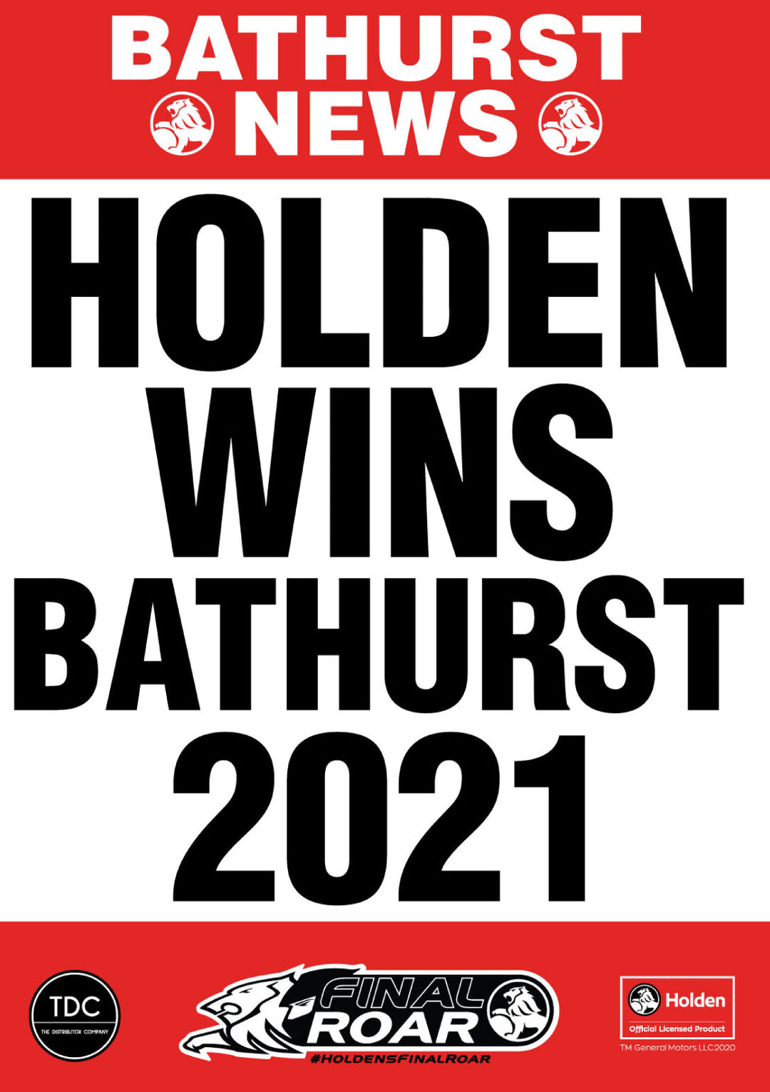 X2 Holden Wins Bathurst Poster (2021)