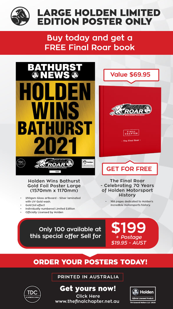 Holden Wins Bathurst Gold Foil Poster Large (1570mm x 1170mm)